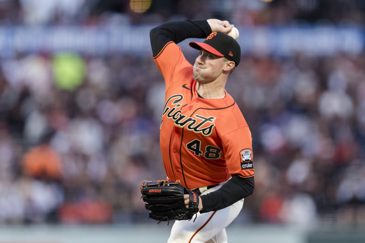 SF Giants relief pitcher Ross Stripling during the second inning at Oracle Park on August 11, 2023.